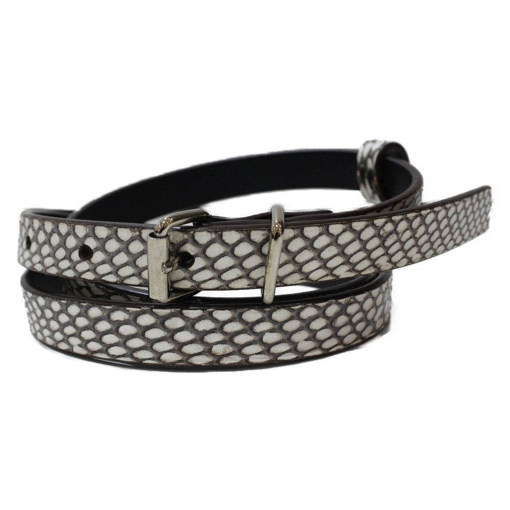 Celine Belt Leather Python White Brown - image 1